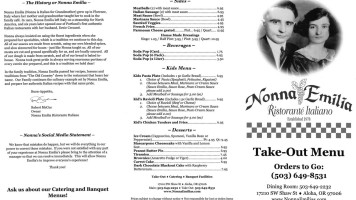 Nonna Emilia menu