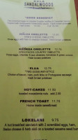 Kula Sandalwoods Inn Cafe menu