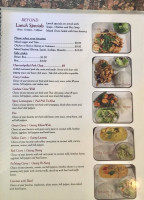 Beyond Thai Cuisine menu