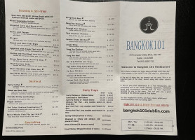 Bangkok 101 Thai Cuisine menu