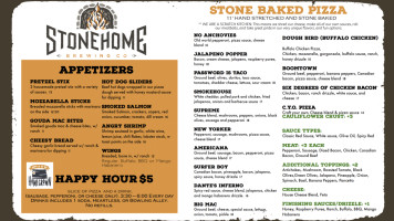 Stonehome Brewing Company menu