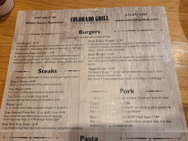 Colorado Grill Steak House menu