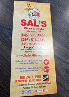 Sal's Pizza Pasta menu