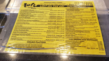 Loft Hawaiian Grill menu