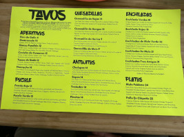 Tavos Antojitos Y Tequila menu