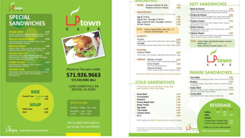 Sc Uptown Cafe menu