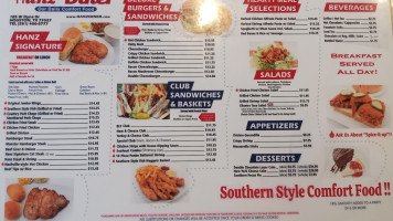 Hanz Diner menu