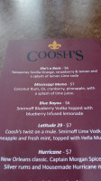 Coosh's Bayou Rouge menu