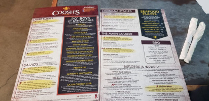 Coosh's Bayou Rouge menu