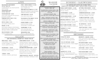 Warren Tavern menu