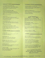 Allie's Vegan Pizzeria Cafe menu