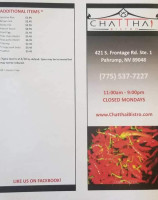 Chatthai Bistro menu