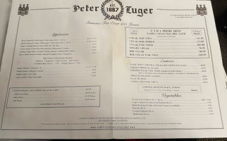 Peter Luger Steak House menu