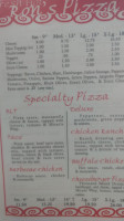 Ron's Pizza Of Bellefontaine menu