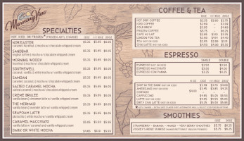 Morning View Coffee House menu