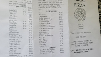 M M Pizza menu