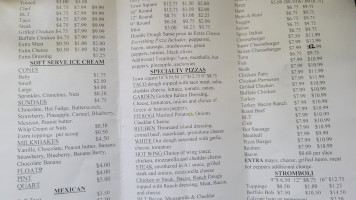 M M Pizza menu