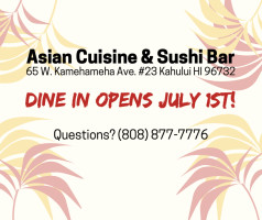 Kelly's Restaurant Sushi Bar menu