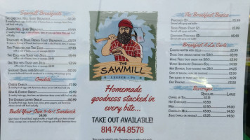 The Sawmill menu