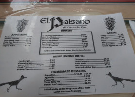 El Paisano Restaurant menu