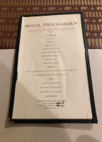 Royal Thai Garden menu