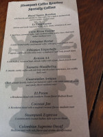 Steampunk Coffee Roasters menu