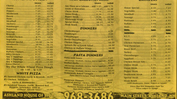 House Of Pizza menu