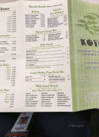 Koto Steakhouse menu