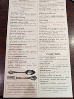 The Garryowen Irish Pub menu