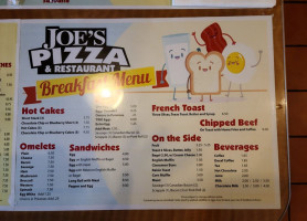 Joe's Pizza And menu