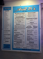 Aunt B's menu