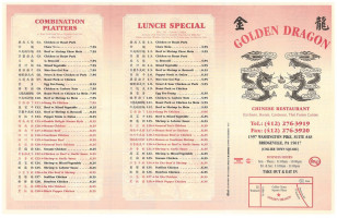 Golden Dragon menu