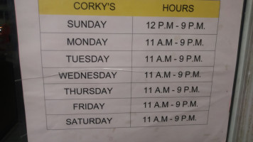 Corky's Ii menu