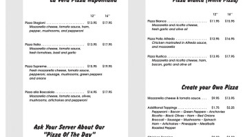 Bistro Pizza menu