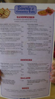 Beverly's Country Cafe menu