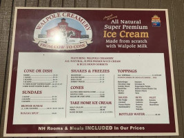 Walpole Creamery menu