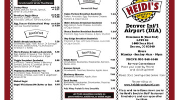 Heidi's Brooklyn Deli menu