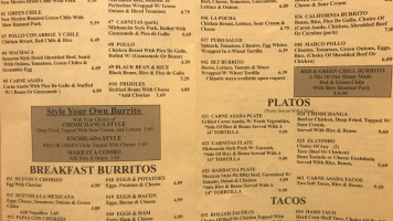 The Original Burrito Company menu