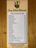 Curry Indian menu