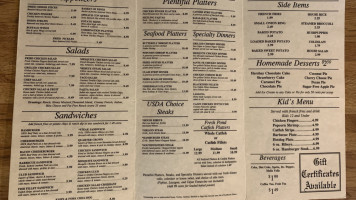 Preston's menu