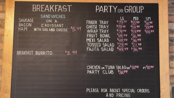 Sandwich Etc. menu