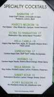 Barbatella menu