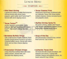 Longhorn Steakhouse menu