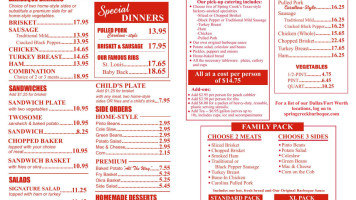 Spring Creek Barbeque menu