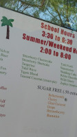 Safari's Snocone menu