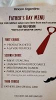 Rincon Argentino menu