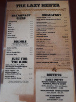 The Lazy Heifer Cafe menu