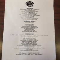 Rick's Crab Trap menu