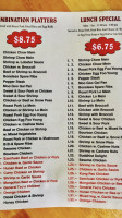 Jackie's Chinese menu