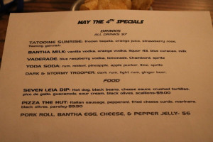 Destination Dogs menu